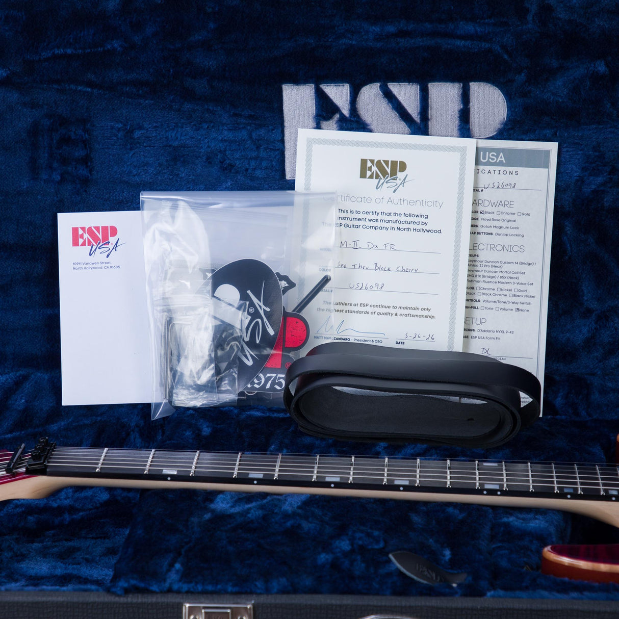 ESP USA M-II DX Electric Guitar - See-Thru Black Cherry - #US26098