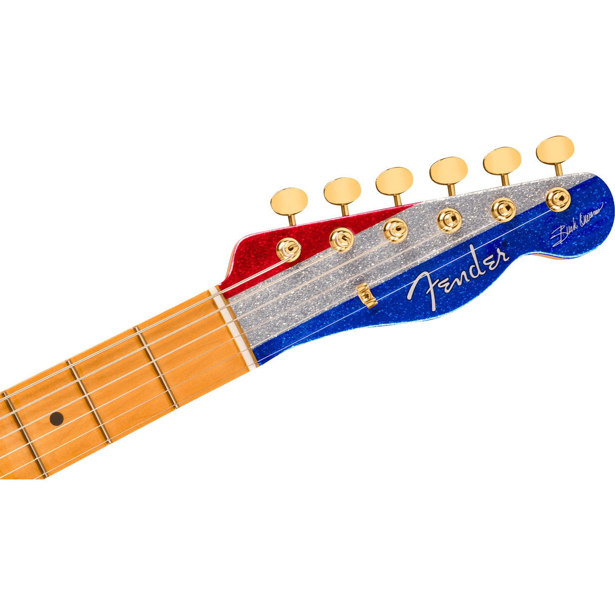 Fender Buck Owens Signature Telecaster Electric Guitar - Red, Silver and Blue Sparkle