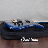 Spector Euro 4 LT Poplar Burl Over Ash Electric Bass Guitar - Faded Light Blue Gloss - CHUCKSCLUSIVE - #]C121NB23307