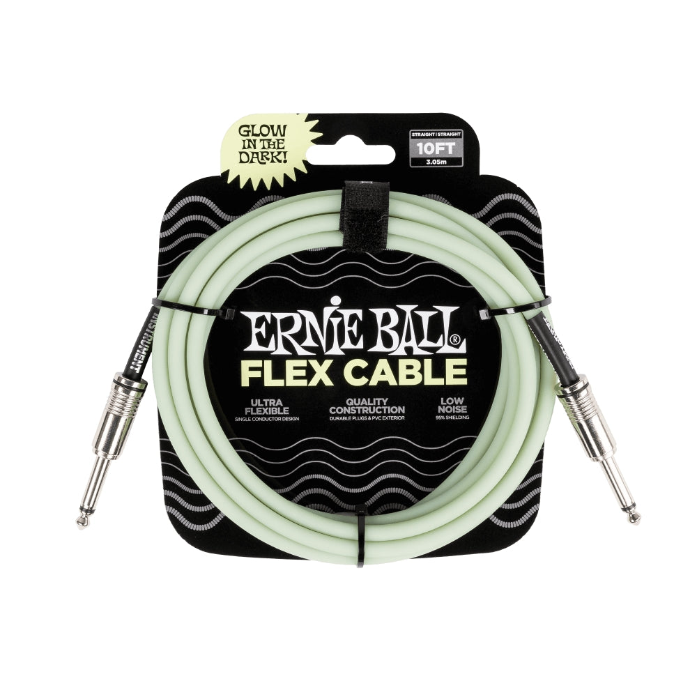 Ernie Ball 10-Feet Flex Instrument Cable Straight/Straight - Glow in Dark