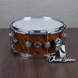 DW 6.5 x 14-Inch Collector's Maple Exotic Series Snare Drum - Natural Lacquer over Twisted Tropical Olive