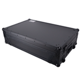 ProX XS-DDJREV5 WLTBL LED ATA Flight Style Road Case For Pioneer DDJ-REV5 DJ Controller with Laptop Shelf 1U Rack Space Wheels and LED Black Finish