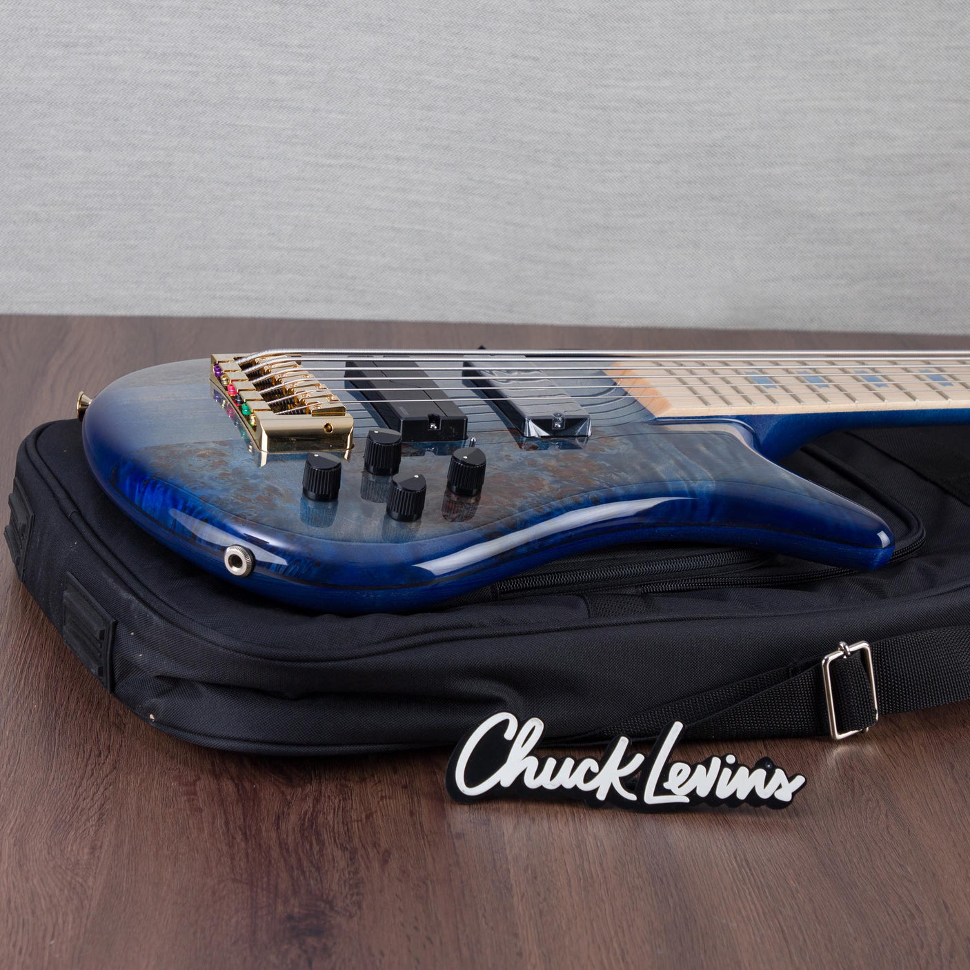 Spector Euro 6 LT Poplar Burl Over Ash 6-String Electric Bass Guitar - Faded Light Blue Gloss - CHUCKSCLUSIVE - #]C121NB23306