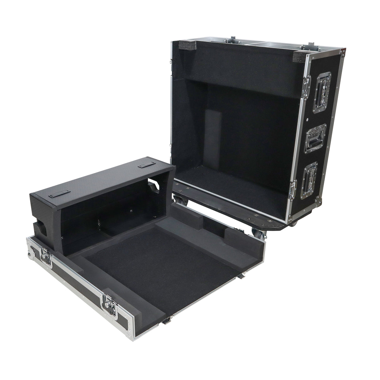 ProX XS-YDM7COMPACTEXDHW ATA Digital Audio Mixer Flight Case for Yamaha DM7 Compact Expansion Console with Doghouse compartment and Caster wheels