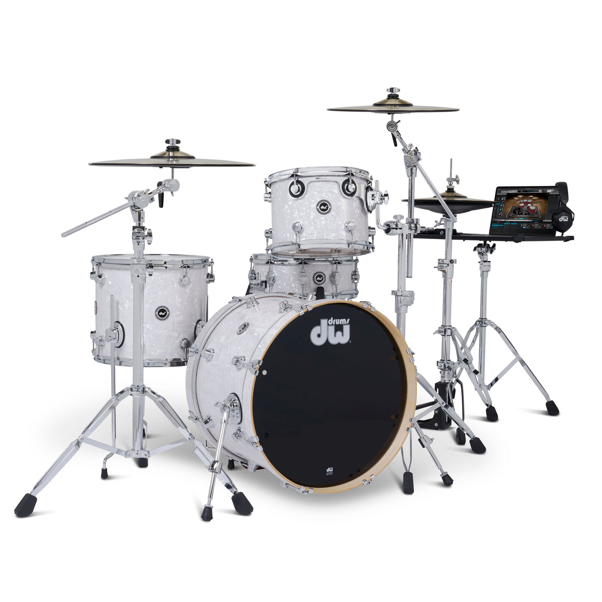 DW DWe 4-Piece Drum Kit Bundle - White Marine Pearl