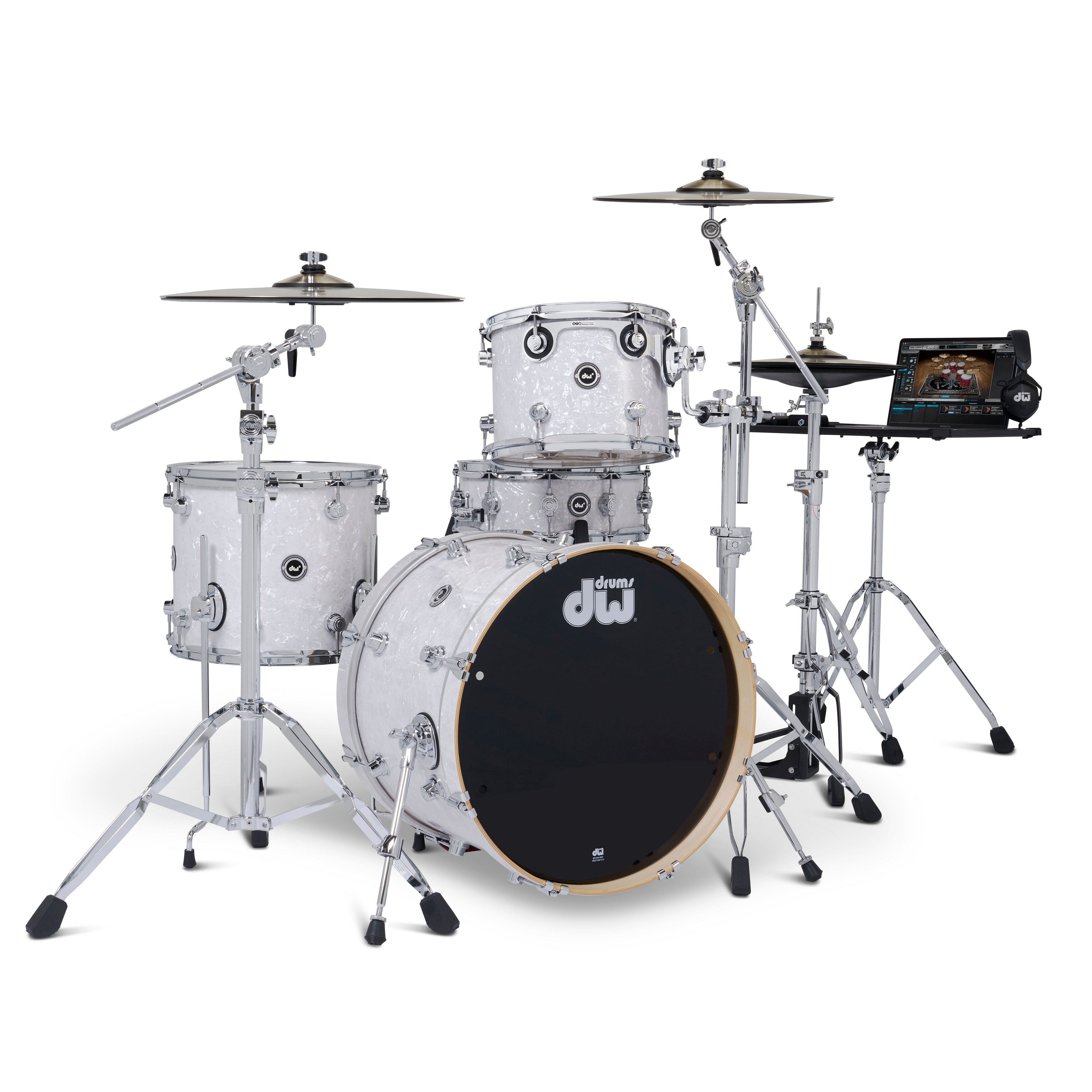 DW DWe 4-Piece Drum Kit Bundle - White Marine Pearl – Chuck