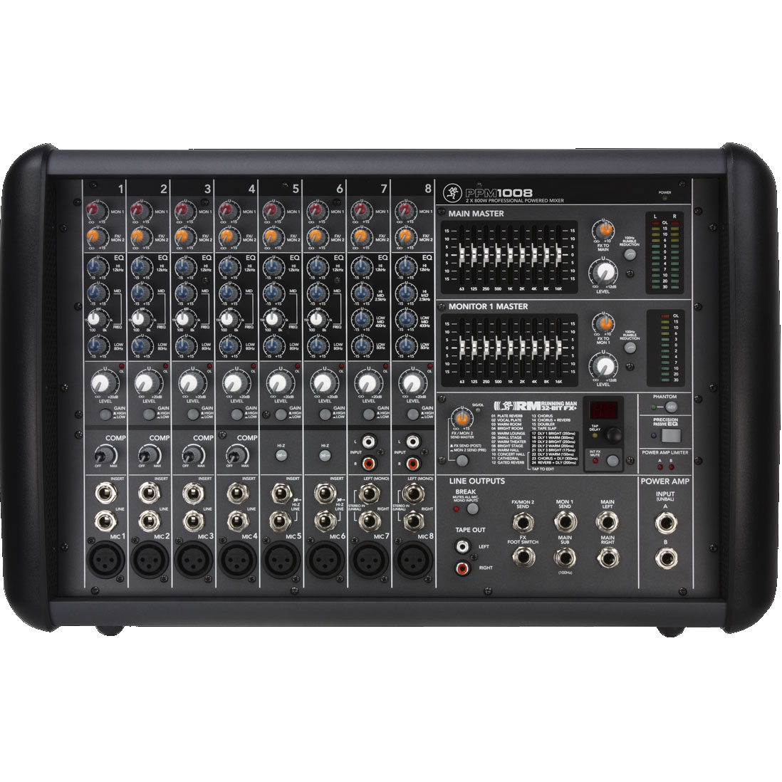 Mackie PPM1008 8 Channel 1600-Watt Powered Mixer - B-Stock - B-Stock