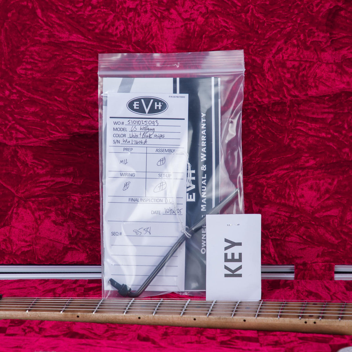 EVH Custom Shop Special Edition Wolfgang Stripes Electric Guitar - White/Black Stripes - #WG17606A