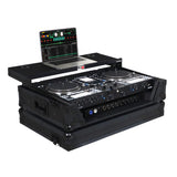 ProX XS-RANESYSONEWLTBLLED Flight Case For RANE SYSTEM ONE Dj Controller Sliding Laptop Shelf & Wheels - Black