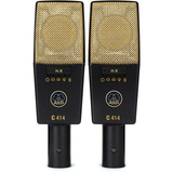 AKG C414 XLII/ST Large-diaphragm Condenser Microphone - Matched Pair - New,Black