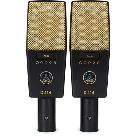 AKG C414 XLII/ST Large-diaphragm Condenser Microphone Matched Pair - Open Box, Mint