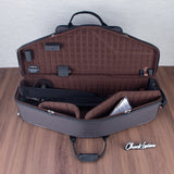 Marcus Bonna Double Case for Tenor and Soprano Sax with Fixed Straight Neck - Carbon Fiber - Dark Brown