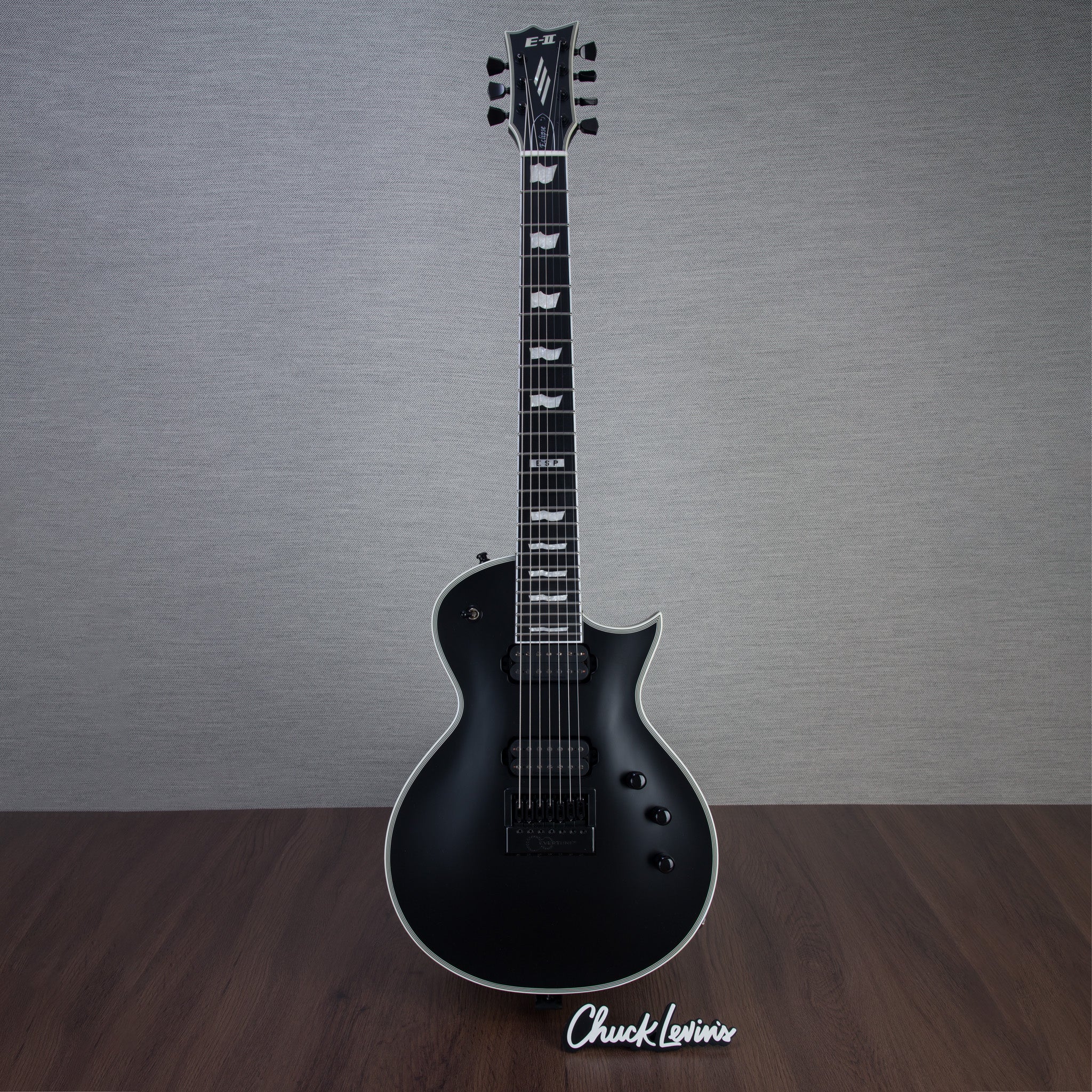 ESP E-II Eclipse-7 Evertune 7-String Electric Guitar - Black Satin