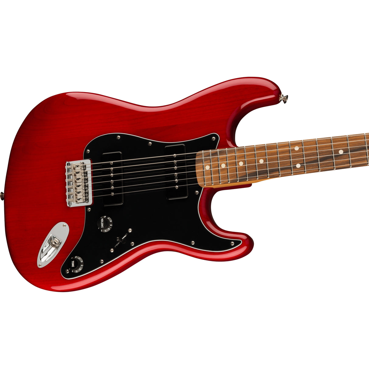 Fender Noventa Stratocaster Electric Guitar - Crimson Red Transparent, Pau Ferro Fingerboard - Mint, Open Box