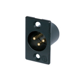 Neutrik NC3MP-B Receptacle P Series 3 Pin Male - Solder Cups - Black/Gold