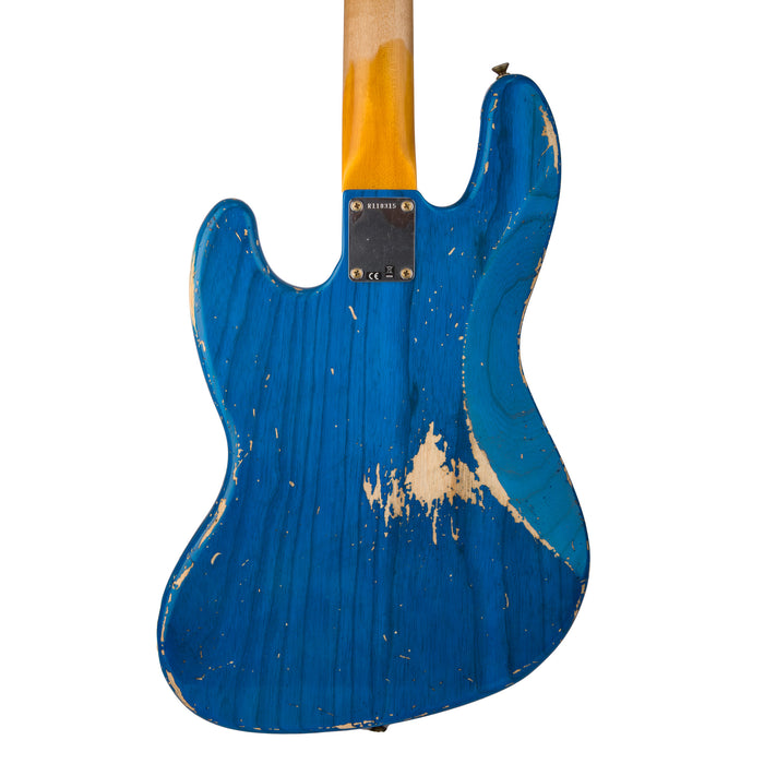 Fender Custom Shop 1961 Jazz Bass, Ash Heavy Relic - Sapphire Blue Transparent - CHUCKSCLUSIVE - #R118315 - Display Model