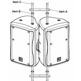 Electro-Voice CB5-B Array Rigging Kit For Two ZX3 Or ZX5 Loudspeakers - Black - Mint, Open Box