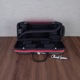 Marcus Bonna Custom Double Case for Piston Trumpets - Red / Black, Carbon Fiber Shell