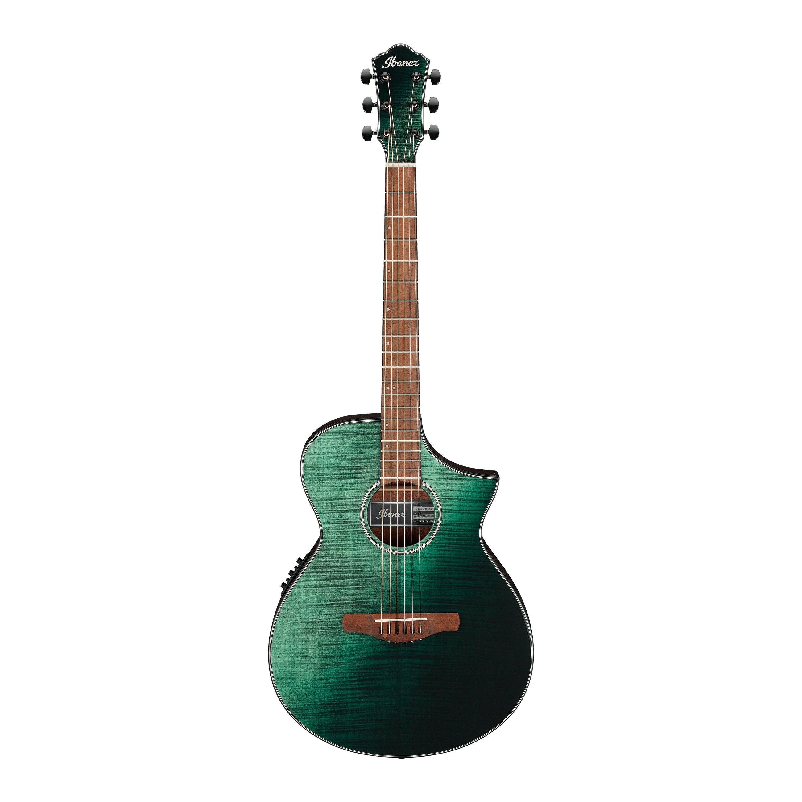 Ibanez AEWC32FM Acoustic Guitar - Dark Green Sunset Fade High