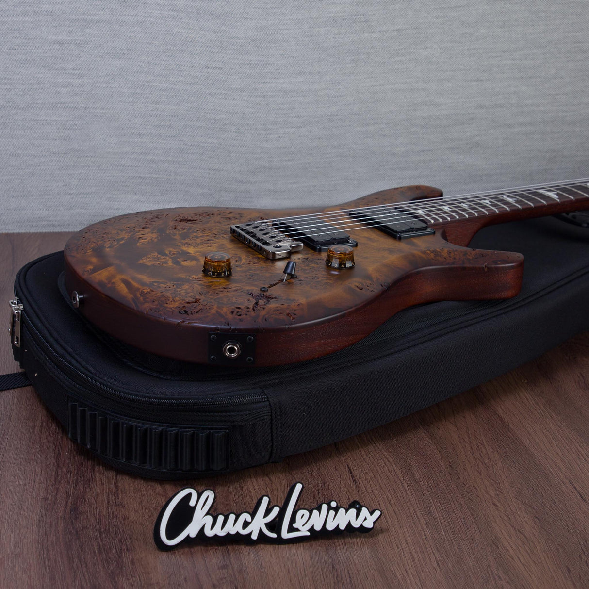 PRS S2 Custom 24 Poplar Burl Electric Guitar - Black Gold Burst - #26S2089384