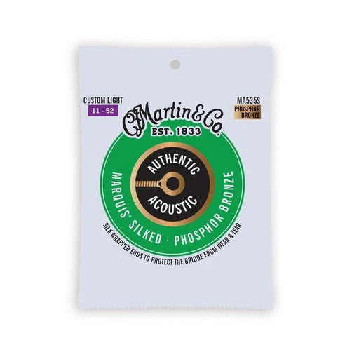 Martin Marquis Silked Phosphor Bronze Guitar Strings, Custom Light (11-52)