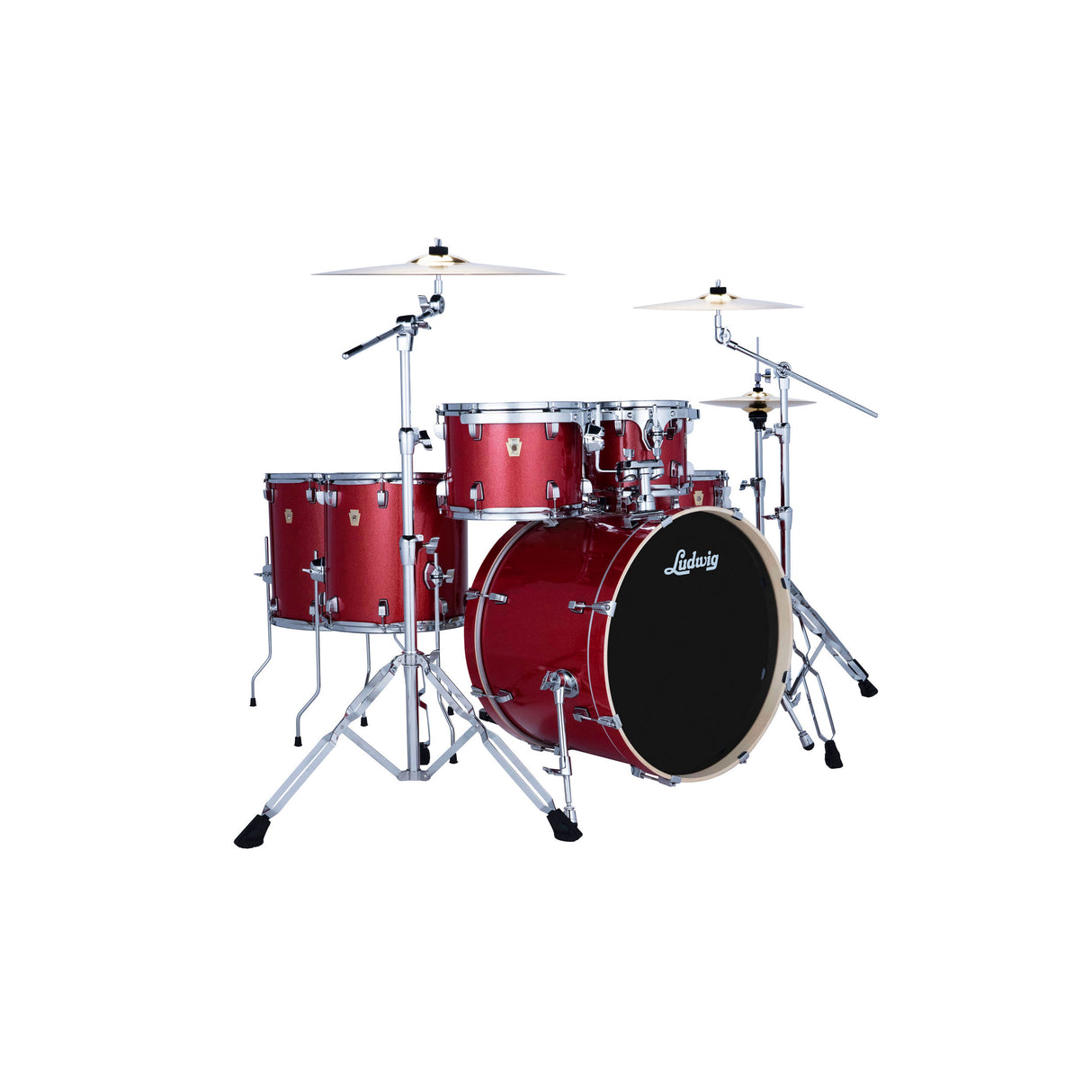 Ludwig Evolution 6-Piece Drum Kit with 22-Inch Kick - Crimson Sparkle