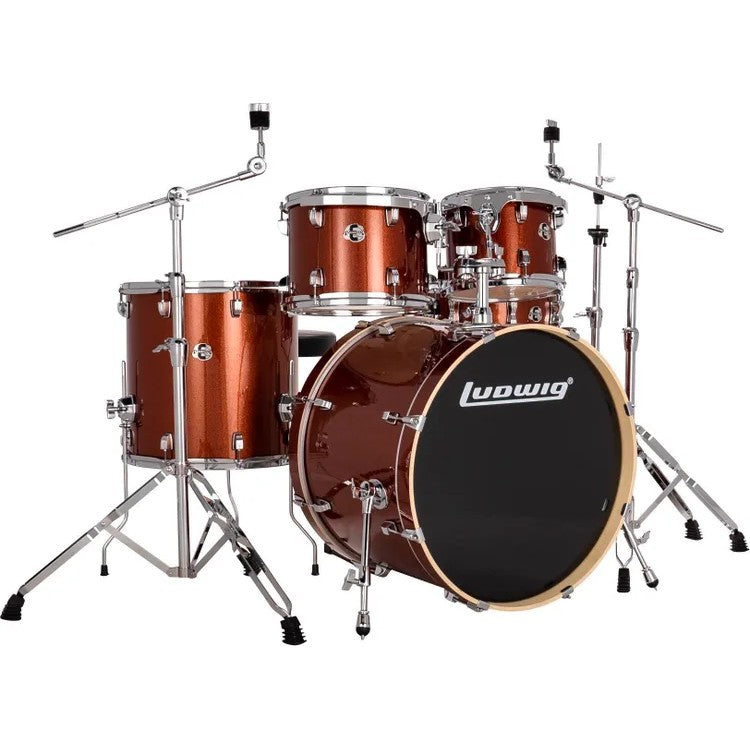 Ludwig Element Evolution 5-Piece Drum Set with 20-Inch Kick, Hardware - Copper Sparkle