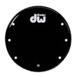 DW 22-Inch Single Ply Gloss Black Non-Vented Bass Drum Head with Logo