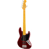 Fender American Professional Jazz V 5-String Electric Bass Guitar, Maple Fingerboard - Oxblood