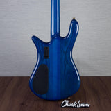 Spector Euro 4 LT Poplar Burl Over Ash Electric Bass Guitar - Faded Light Blue Gloss - CHUCKSCLUSIVE - #]C121NB23300