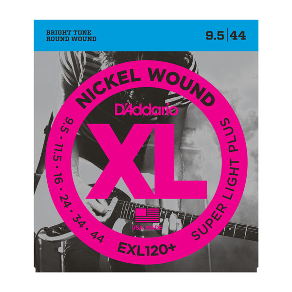 D'addario EXL120+ Nickel Wound Electric Guitar Strings, Super Light Plus, 9.5-44
