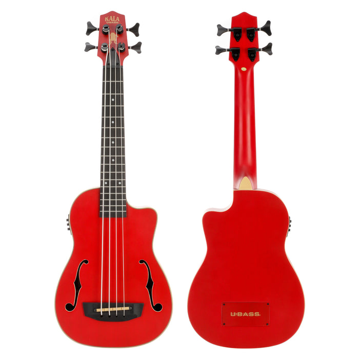 Kala UBASS-JYMN-RD-FS Journeyman Acoustic Electric U-Bass W/ F Holes - Matte Red