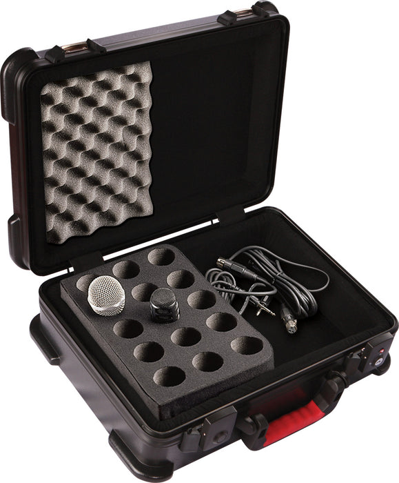 Gator GM-15-TSA ATA Molded Case With Drops For 15 Microphones