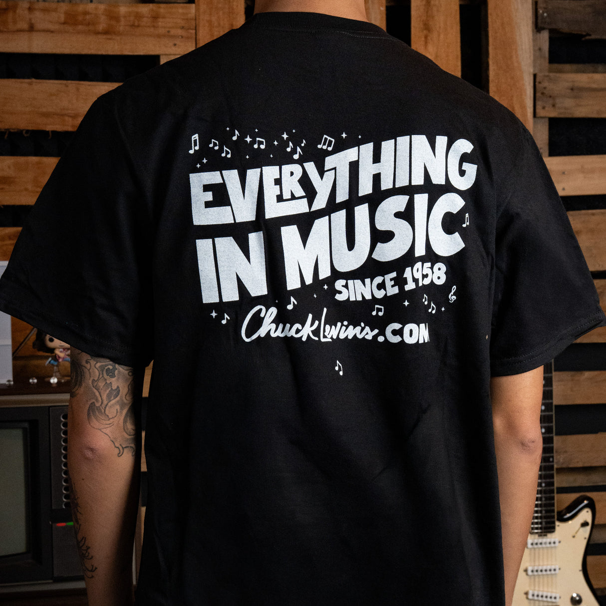 Chuck Levin's Basic Band T-Shirt - Black, S - New,S