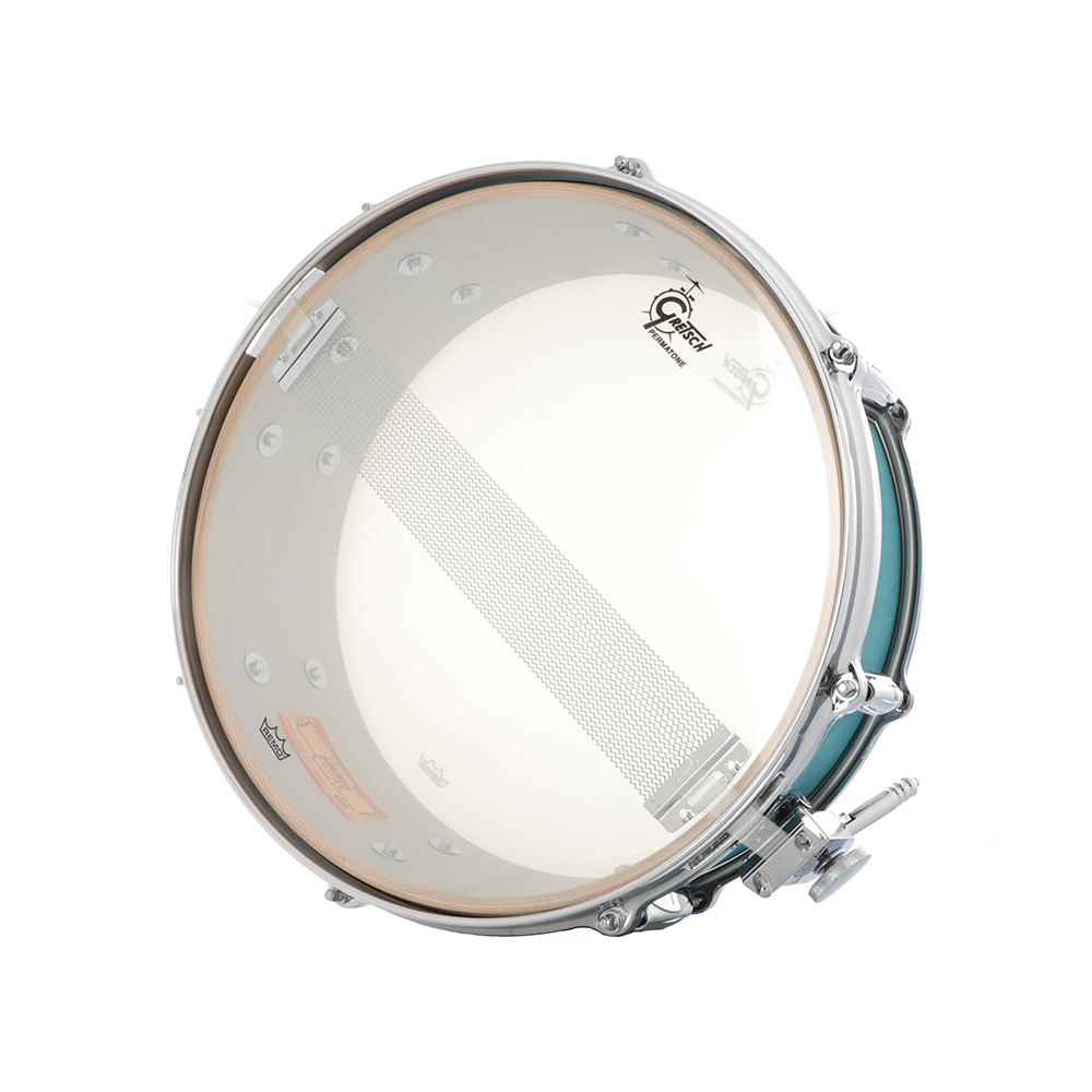 Gretsch 5" x 14" USA Custom Snare Drum - Aqua Satin Flame Nitron, 8 Lug, Micro Sensitive