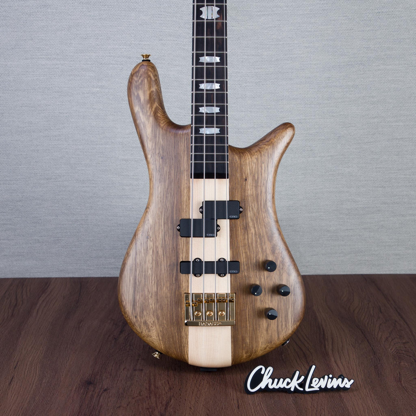 Spector Euro 4 LT Solid Korina Wings Electric Bass Guitar - Natural Satin - CHUCKSCLUSIVE - #NB23503
