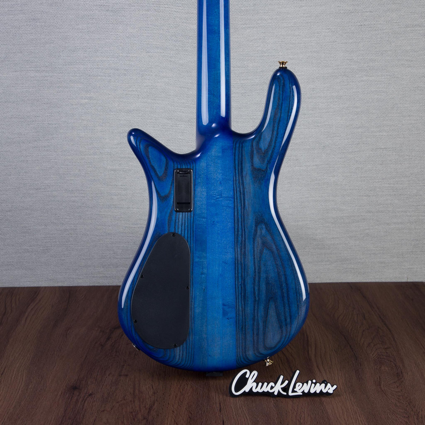 Spector Euro 4 LT Poplar Burl Over Ash Electric Bass Guitar - Faded Light Blue Gloss - CHUCKSCLUSIVE - #]C121NB23310