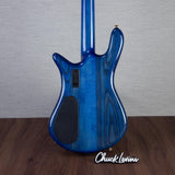 Spector Euro 4 LT Poplar Burl Over Ash Electric Bass Guitar - Faded Light Blue Gloss - CHUCKSCLUSIVE - #]C121NB23310
