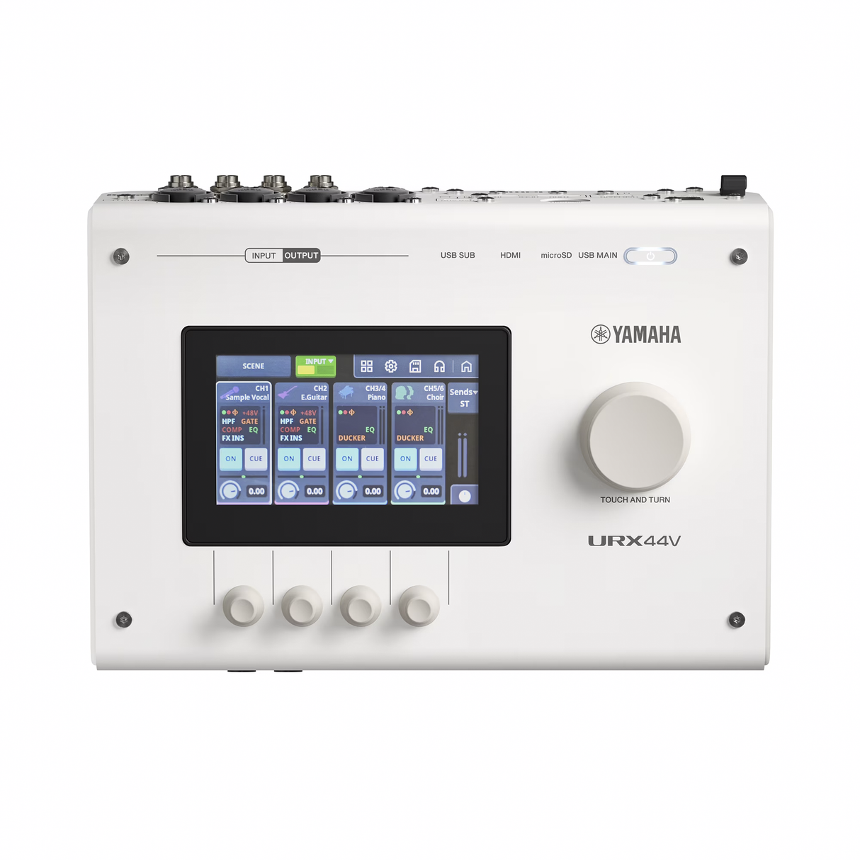 Yamaha URX44V USB-C Audio and Video Interface - White