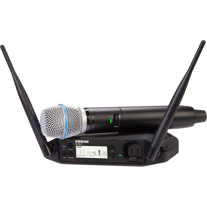 Shure GLXD24+ Digital Wireless Handheld System with BETA 87A Microphone - Mint, Open Box