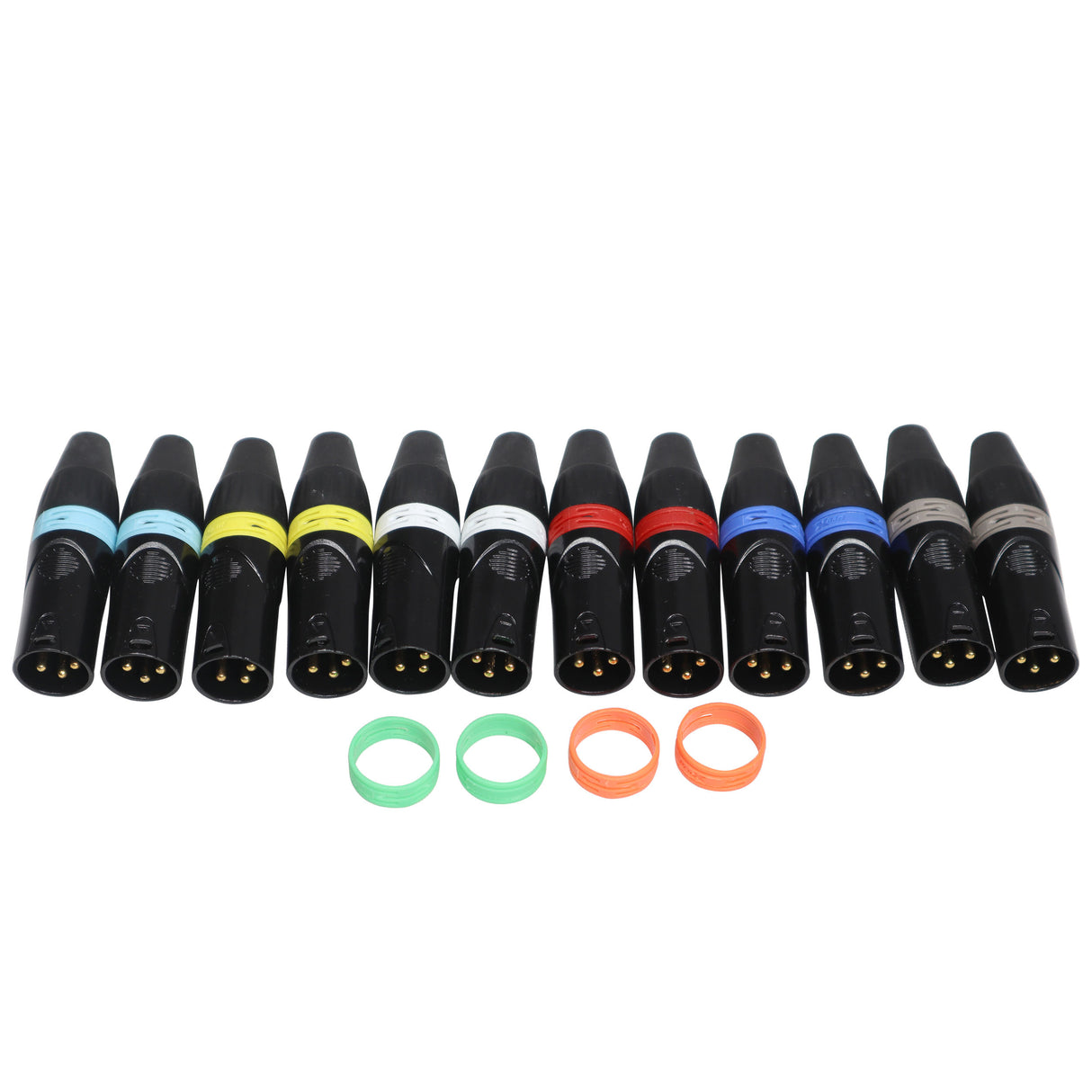 ProX XC-RINGPAK 8 Color Ring Replacements for XLR Cables 16 Pack