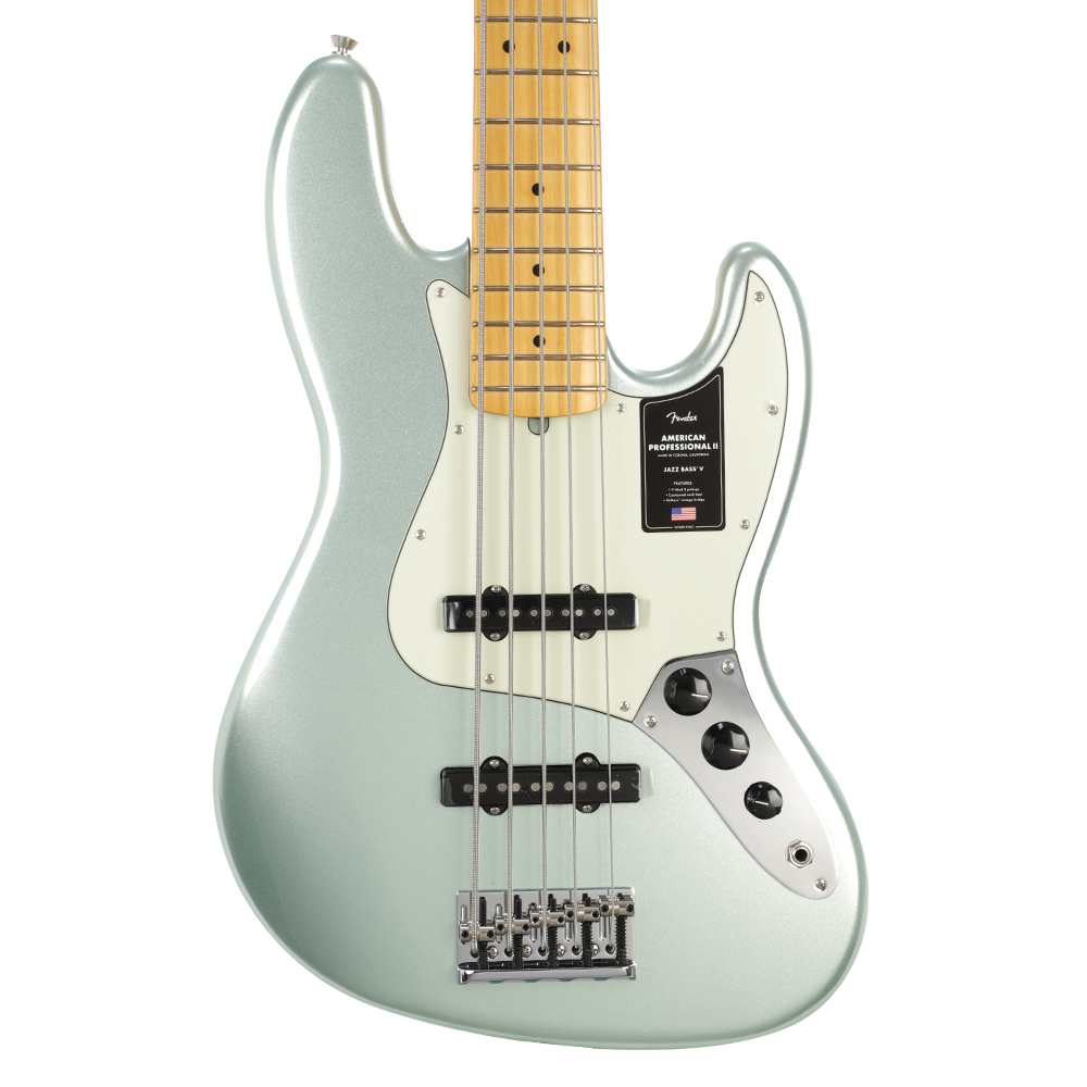 Fender American Pro II 5-String Jazz Bass - Mystic Surf Green with Maple Fretboard - Mint, Open Box