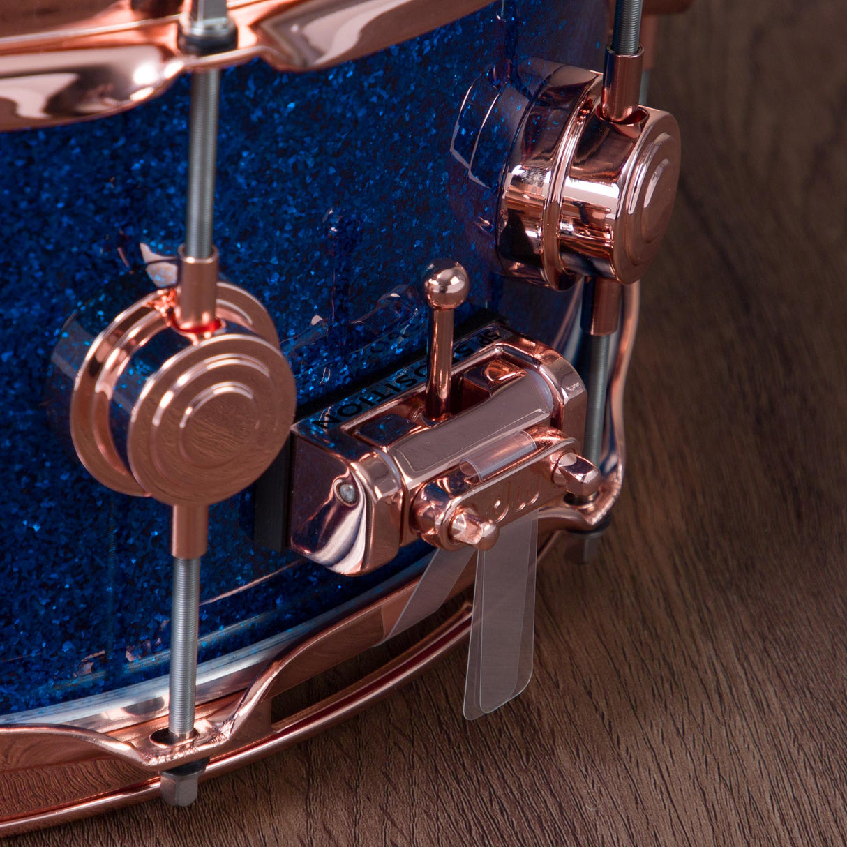 DW 6 x 14-Inch Collector's Pure Oak Snare Drum - Blue Glass with Copper Hardware