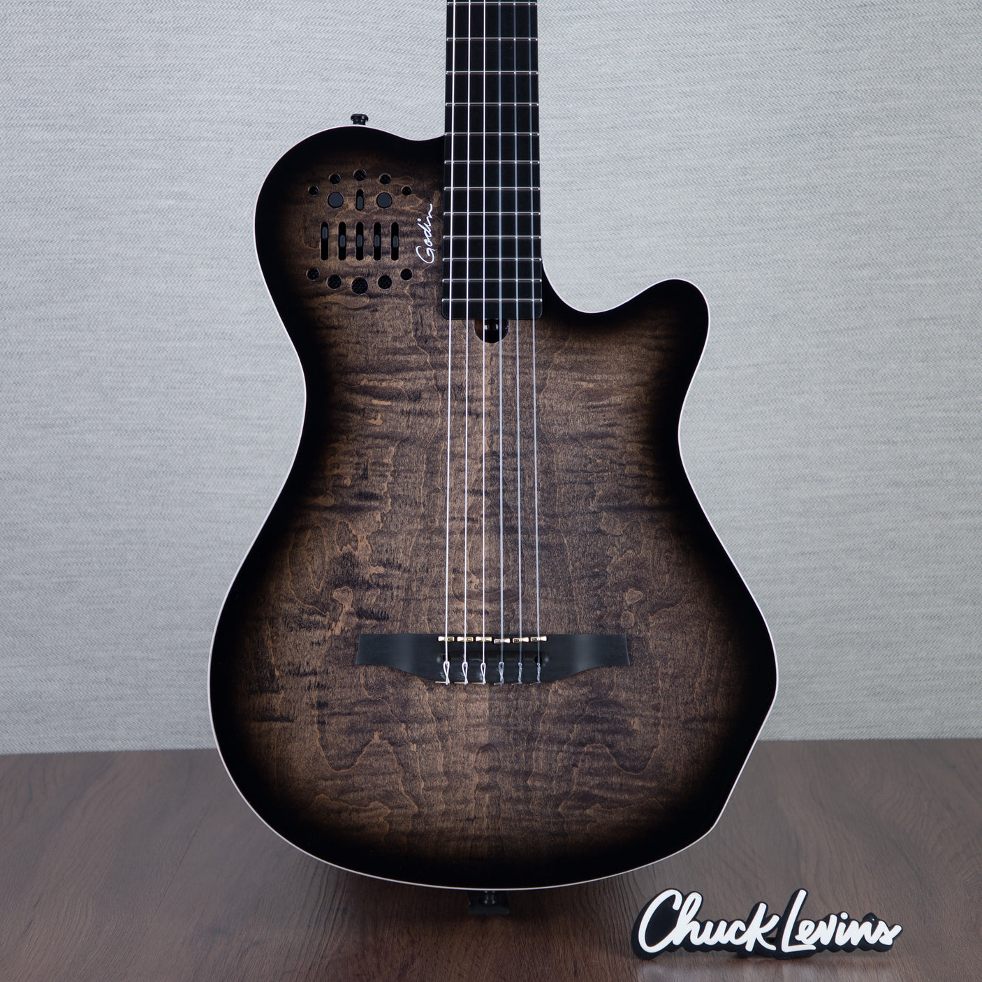 Godin MultiAc Grand Concert SA Nylon String Acoustic-Electric Guitar - Trans Black - CHUCKSCLUSIVE - #24311170