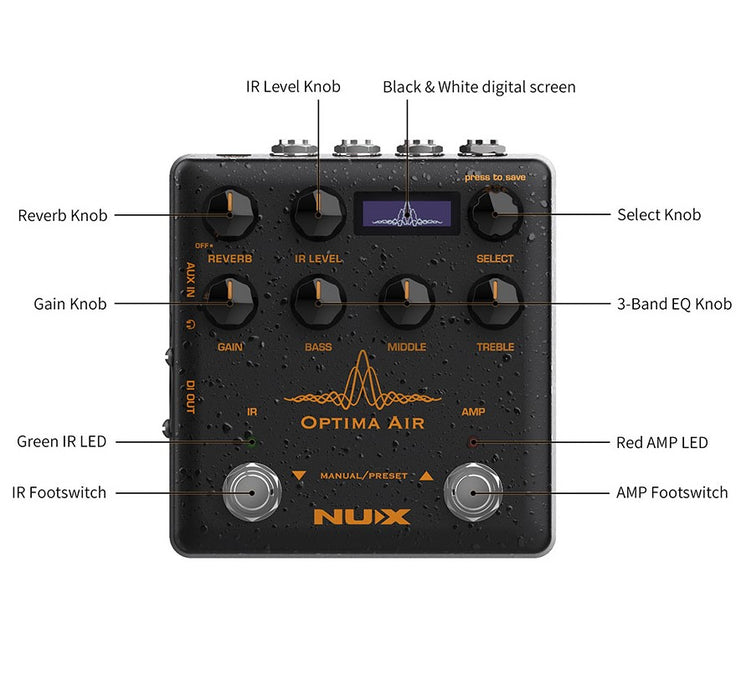 NUX Effects NAI-5 Optima Air Acoustic Guitar IR Pedal