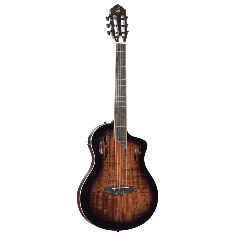 Ortega Tour Player Series Thinline Crossover Nylon String Acoustic Electric - Acacia Burst