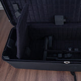 Marcus Bonna Baritone Saxophone Low A Case with Wheels - Black with Orange Trim and Badge