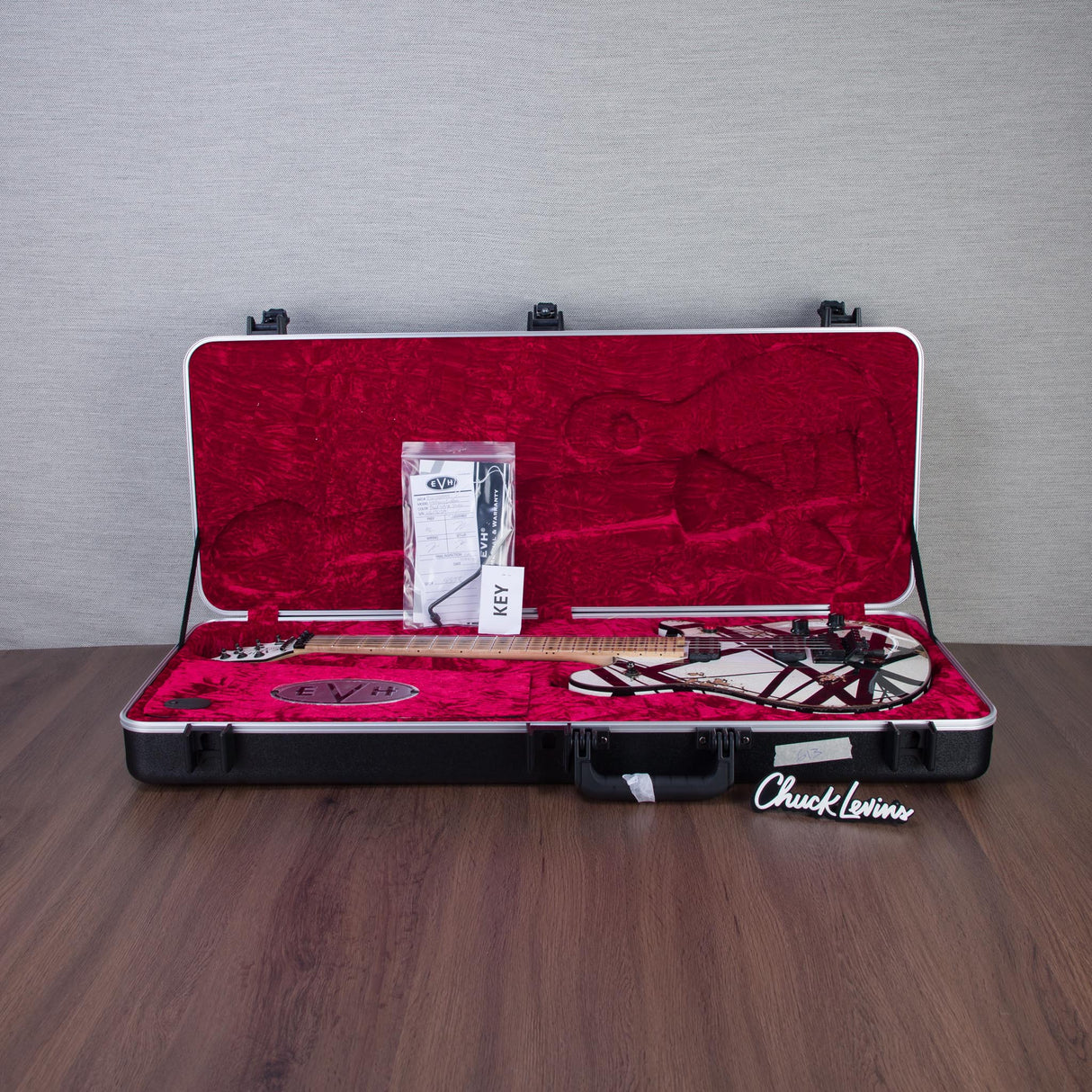 EVH Custom Shop Special Edition Wolfgang Stripes Electric Guitar - White/Black Stripes - #WG17613A