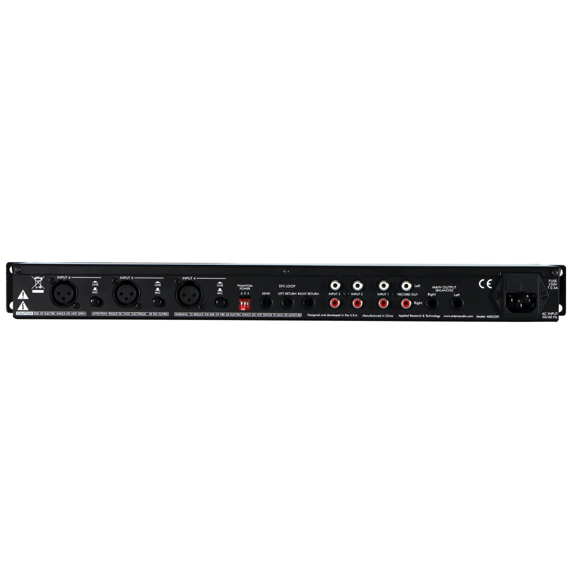 Art MX622BT Six Channel BlueTooth Stereo Mixer