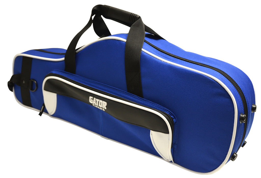 Gator GL-ALTOSAX-WB Spirit Series Lightweight Alto Saxophone Case, White And Blue